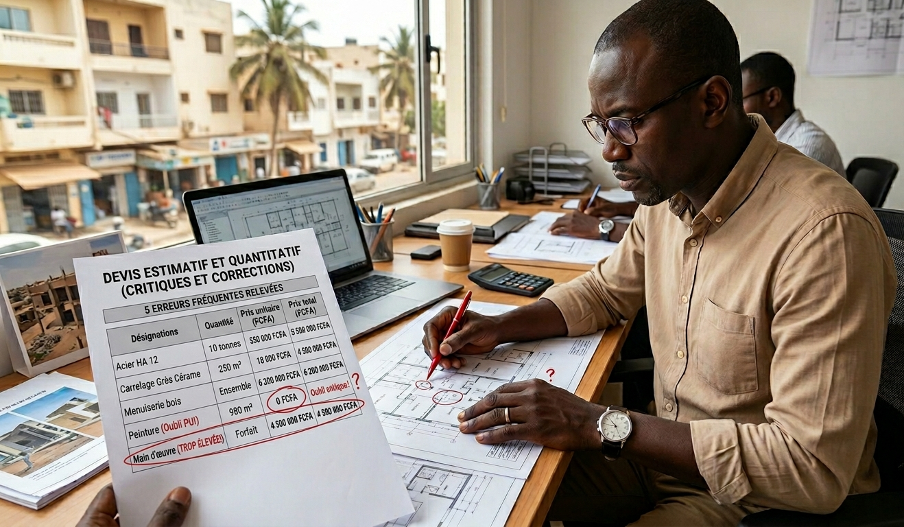 5 erreurs fréquentes dans les devis de construction au Sénégal et comment les repérer ?